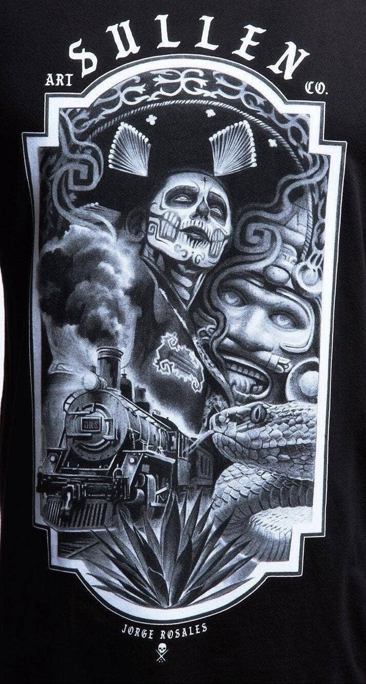 Sullen Rosales Premium T Shirt Mens 2XL Black Day of Dead Train NWT